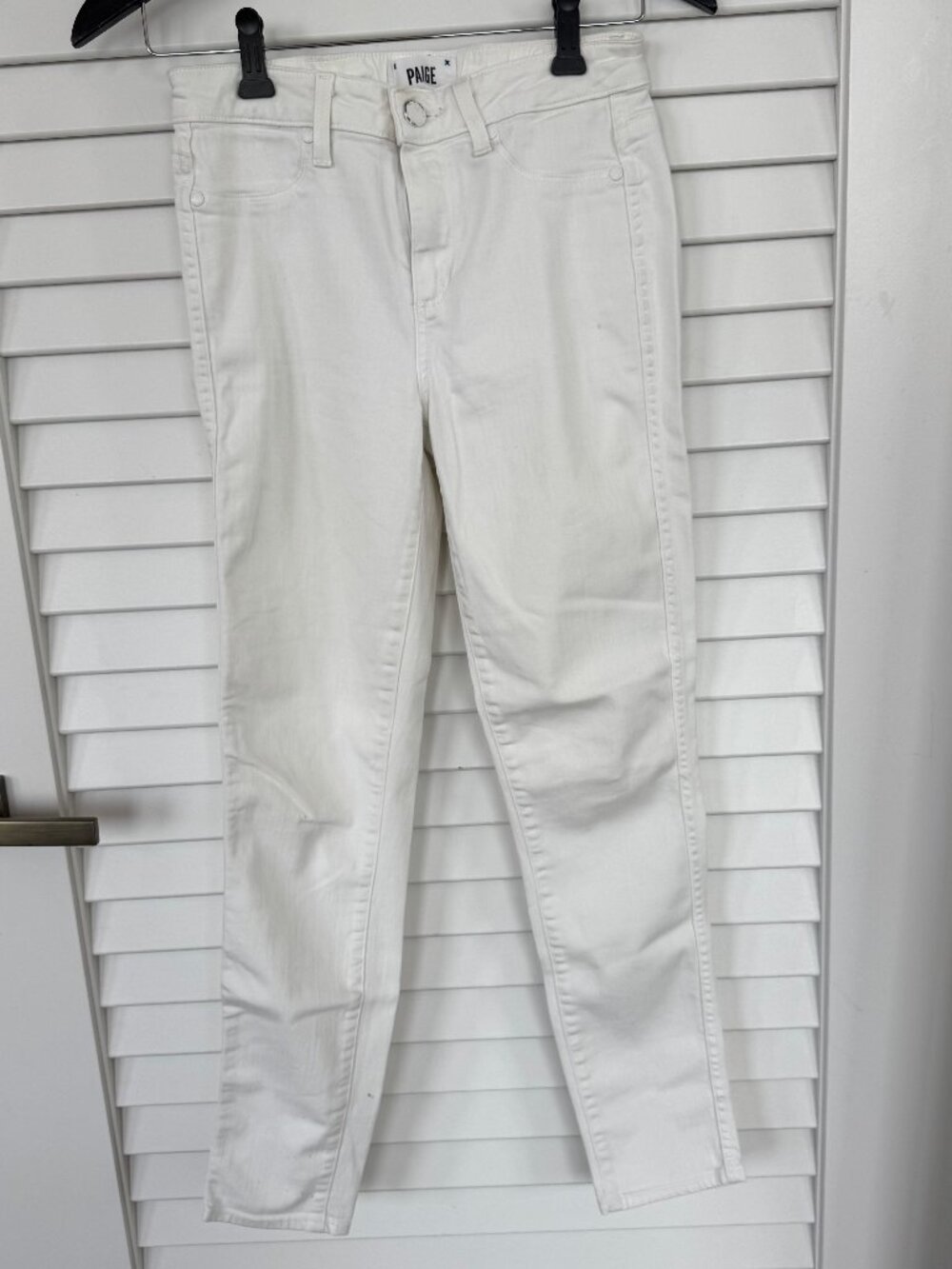 PAIGE White Slim Leg Zip Fly Jeans Size 26
